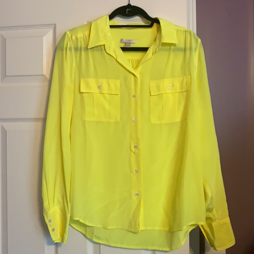 J.Crew Silk Top in Neon